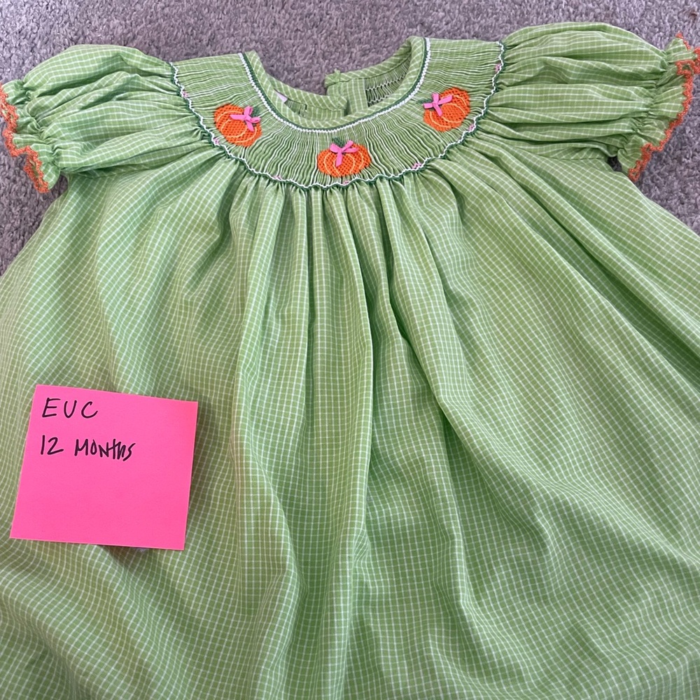 Pumpkin smocked dress